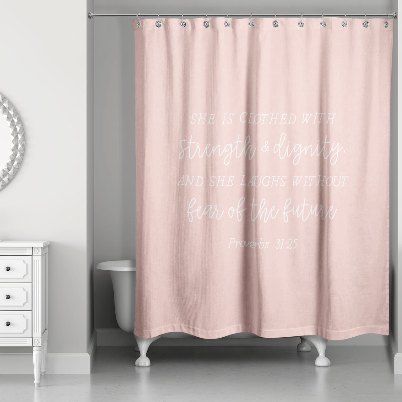 Clothed with Strength Dignity 71" x 74" Shower Curtain
